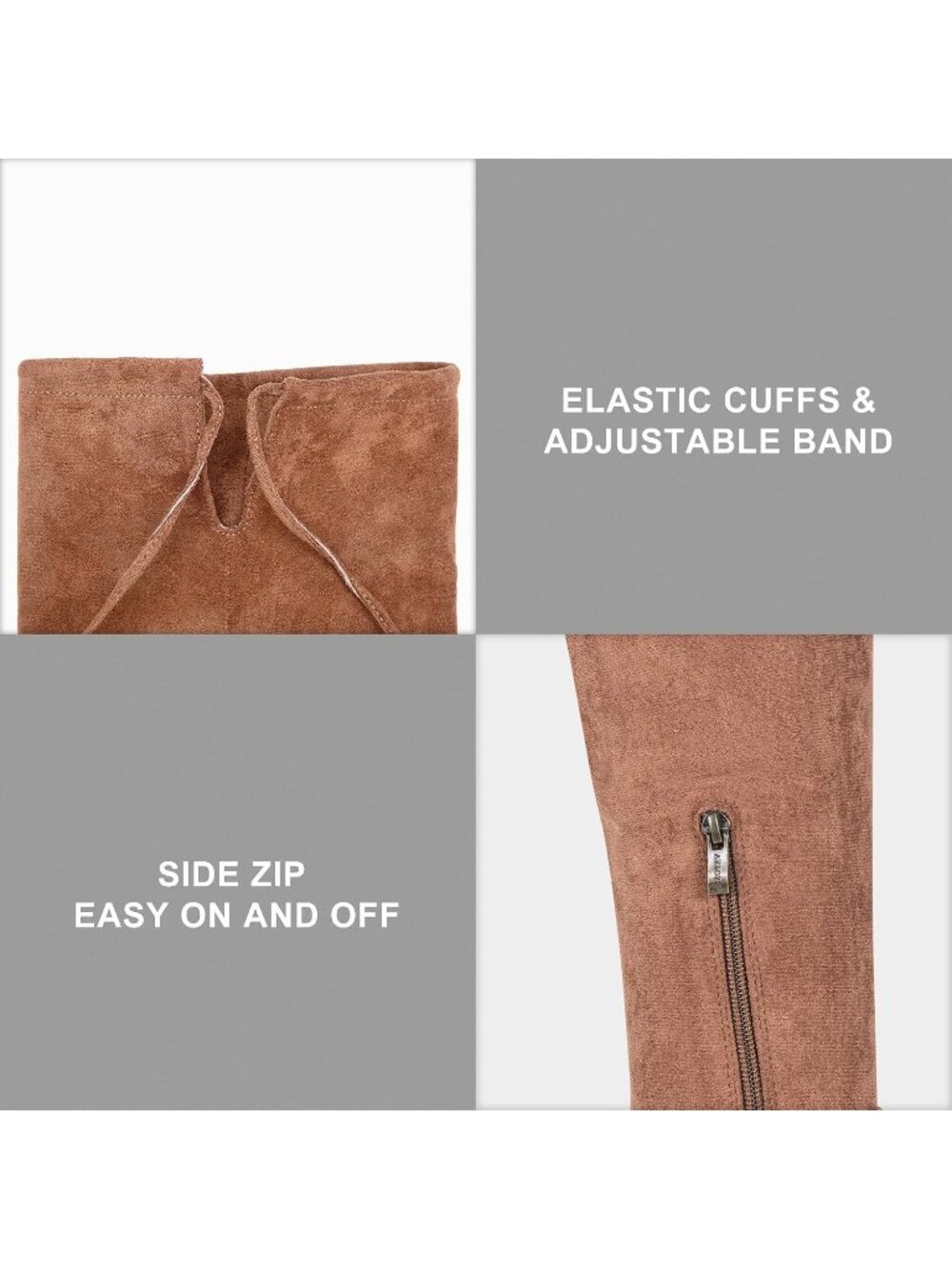 Women's Mocha Synthetic Casual Suede Over the Knee Flat Heel Thigh High Boots